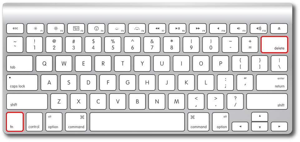 Клавиша Delete в Mac OS X